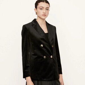 VINCE velvet double breasted blazer